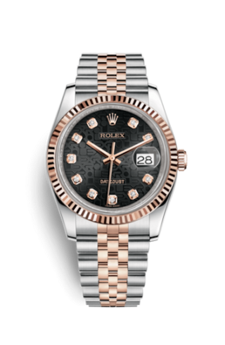 Rolex - 116231-0101  Datejust 36 Rolesor Everose Fluted / Jubilee / Black Computer