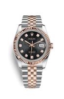 Rolex Datejust 36 Rolesor Everose Fluted / Oyster / Chocolate Floral (116231-0101)