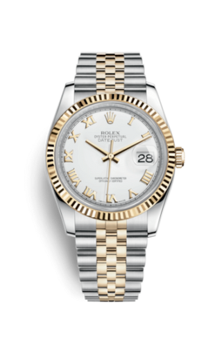 Rolex - 116233-0149  Datejust 36 Rolesor Yellow Fluted / Jubilee / White Roman