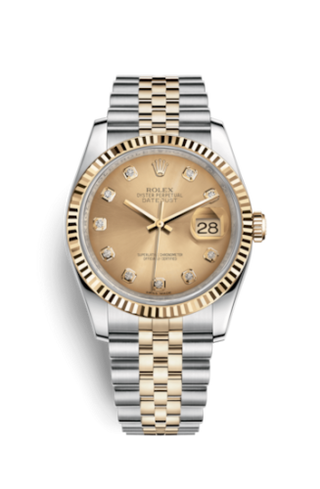 Rolex - 116233-0150  Datejust 36 Rolesor Yellow Fluted / Jubilee / Champagne Diamonds