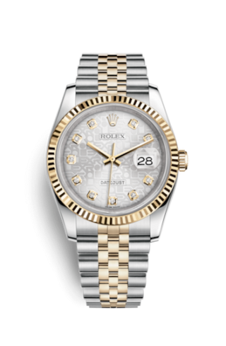 Rolex - 116233-0156  Datejust 36 Rolesor Yellow Fluted / Jubilee / Silver Computer