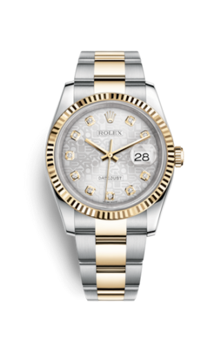 Rolex - 116233-0168  Datejust 36 Rolesor Yellow Fluted / Oyster / Silver Computer