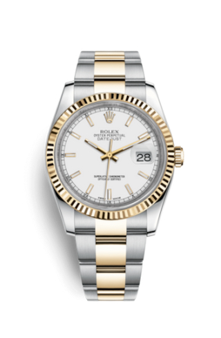 Rolex - 116233-0171  Datejust 36 Rolesor Yellow Fluted / Oyster / White