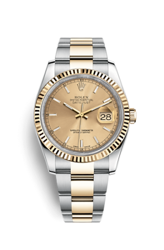 Rolex - 116233-0172  Datejust 36 Rolesor Yellow Fluted / Oyster / Champagne