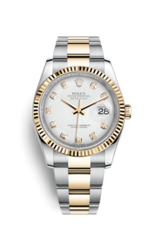 Rolex - 116233-0174  Datejust 36 Rolesor Yellow Fluted / Oyster / White Diamond