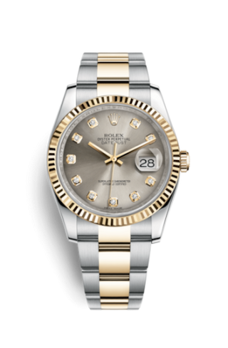 Rolex - 116233-0181  Datejust 36 Rolesor Yellow Fluted / Oyster / Steel Diamonds