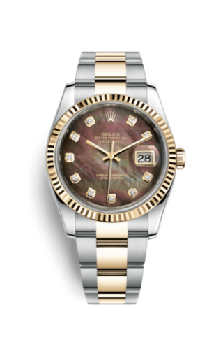 Rolex - 116233-0186  Datejust 36 Rolesor Yellow Fluted / Oyster / Black MOP