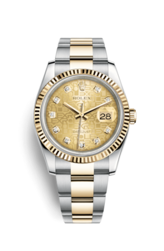 Rolex - 116233-0192  Datejust 36 Rolesor Yellow Fluted / Oyster / Champagne Computer