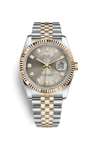 Rolex - 116233-0205  Datejust 36 Rolesor Yellow Fluted / Jubilee / Steel Diamonds