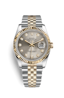 Rolex Datejust 36 Rolesor Everose Domed / Oyster / Silver Diamond (116233-0205)