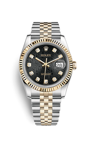 Rolex - 116233-0208  Datejust 36 Rolesor Yellow Fluted / Jubilee / Black Computer