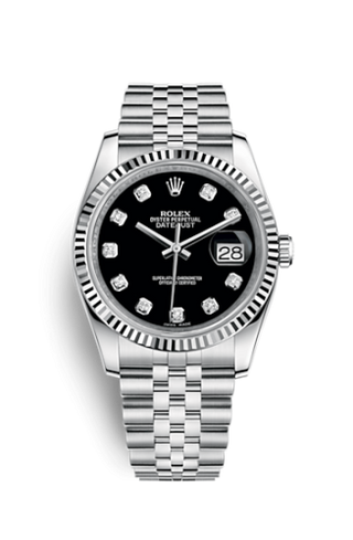 Rolex - 116234-0083  Datejust 36 Stainless Steel Fluted / Jubilee / Black Diamond