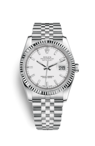 Rolex - 116234-0088  Datejust 36 Stainless Steel Fluted / Jubilee / White