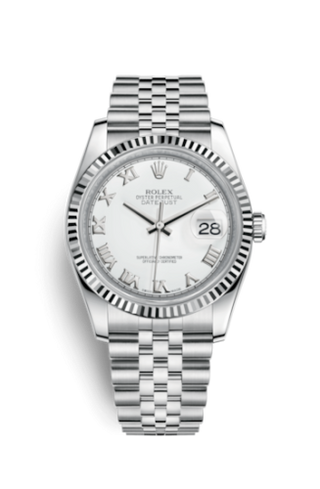 Rolex - 116234-0089  Datejust 36 Stainless Steel Fluted / Jubilee / White Roman