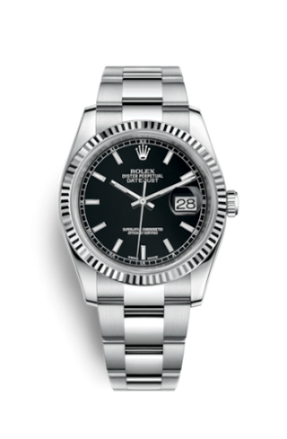 Rolex - 116234-0091  Datejust 36 Stainless Steel Fluted / Oyster / Black