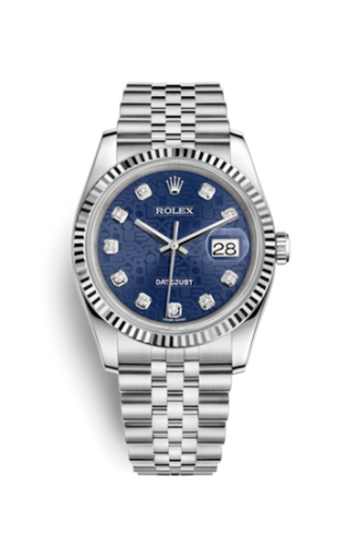 Rolex - 116234-0110  Datejust 36 Stainless Steel Fluted / Jubilee / Blue Computer