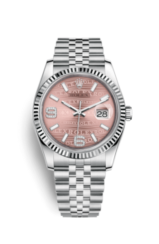 Rolex - 116234-0113  Datejust 36 Stainless Steel Fluted / Jubilee / Pink Wave