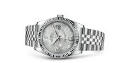 Rolex - 116234-0118  Datejust 36 Stainless Steel Fluted / Jubilee / Silver Floral