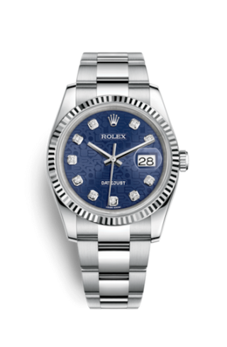 Rolex - 116234-0123  Datejust 36 Stainless Steel Fluted / Oyster  / Blue Computer