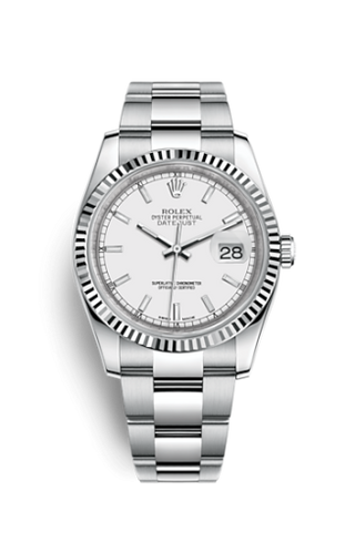 Rolex - 116234-0127  Datejust 36 Stainless Steel Fluted / Oyster / White