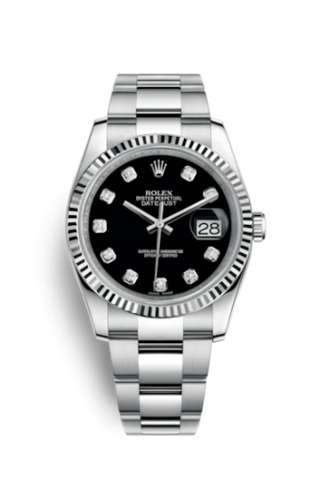 Rolex - 116234-0132  Datejust 36 Stainless Steel Fluted / Oyster / Black Diamond