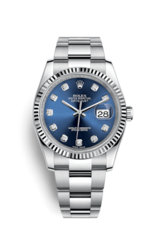 Rolex - 116234-0134  Datejust 36 Stainless Steel Fluted / Oyster / Blue Diamond