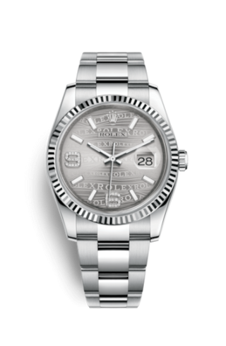 Rolex - 116234-0153  Datejust 36 Stainless Steel Fluted / Oyster / Rhodium Wave