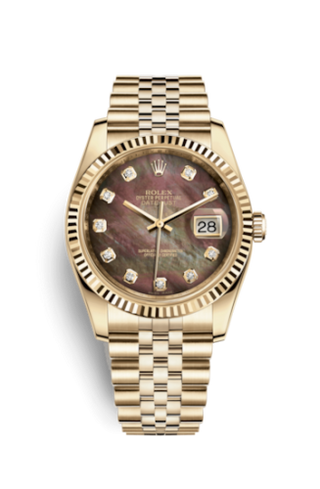 Rolex - 116238-0057  Datejust 36 Yellow Gold Fluted / Jubilee / Black MOP