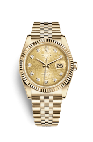 Rolex - 116238-0058  Datejust 36 Yellow Gold Fluted / Jubilee / Champagne Computer