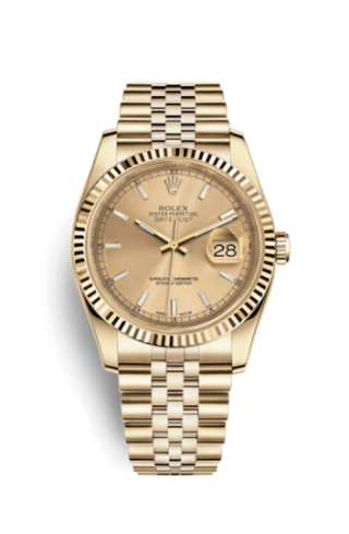 Rolex - 116238-0059  Datejust 36 Yellow Gold Fluted / Jubilee / Champagne