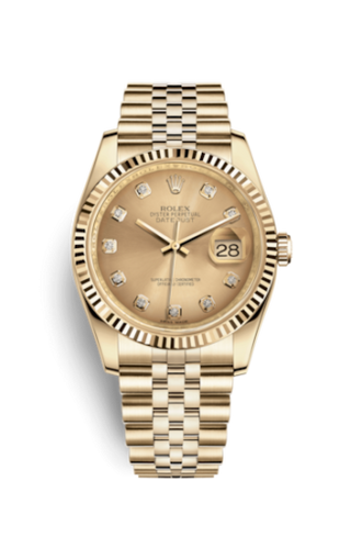 Rolex - 116238-0061  Datejust 36 Yellow Gold Fluted / Jubilee / Champagne Diamonds