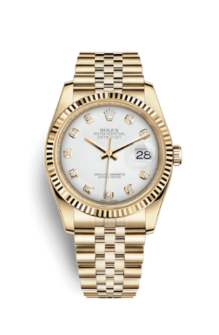 Rolex - 116238-0068  Datejust 36 Yellow Gold Fluted / Jubilee / White Diamonds