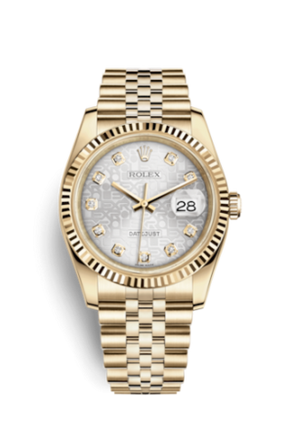 Rolex - 116238-0069  Datejust 36 Yellow Gold Fluted / Jubilee / Rhodium Computer