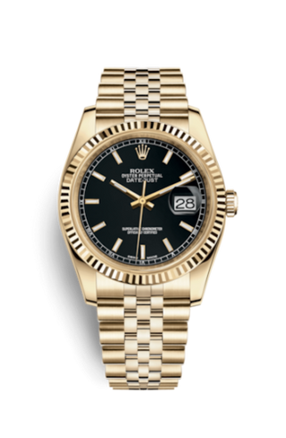 Rolex - 116238-0074  Datejust 36 Yellow Gold Fluted / Jubilee / Silver