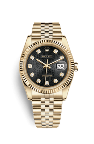 Rolex - 116238-0078  Datejust 36 Yellow Gold Fluted / Jubilee / Black  Computer