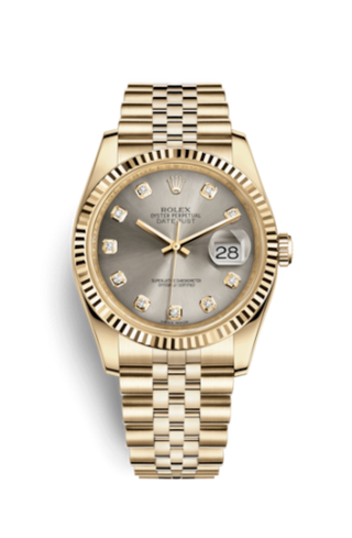 Rolex - 116238-0079  Datejust 36 Yellow Gold Fluted / Jubilee / Rhodium Diamonds