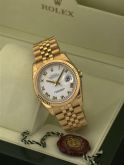 Rolex - 116238-0060  Datejust 36 Yellow Gold Fluted / Jubilee / White Roman