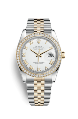 Rolex - 116243-0001  Datejust 36 Rolesor Yellow Diamond / Jubilee / White Roman