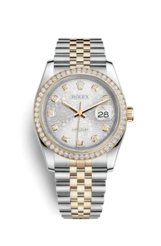 Rolex - 116243-0002  Datejust 36 Rolesor Yellow Diamond / Jubilee / Silver Computer