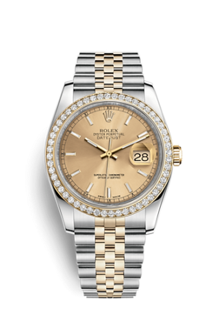 Rolex - 116243-0003  Datejust 36 Rolesor Yellow Diamond / Jubilee / Champagne