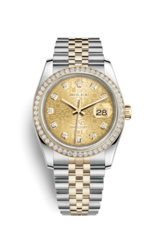 Rolex - 116243-0004  Datejust 36 Rolesor Yellow Diamond / Jubilee / Champagne Computer