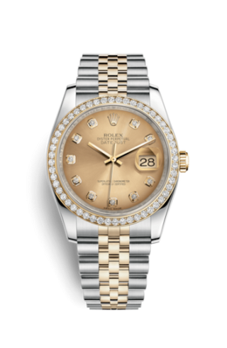 Rolex - 116243-0005  Datejust 36 Rolesor Yellow Diamond / Jubilee / Champagne Diamond