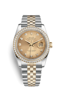 Rolex Datejust 36 Rolesor Yellow Diamond / Oyster / Champagne (116243-0005)