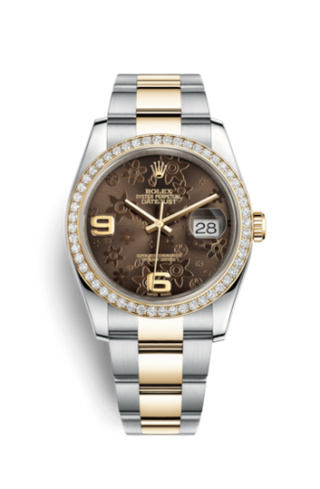 Rolex - 116243-0007  Datejust 36 Rolesor Yellow Diamond / Oyster / Bronze Floral