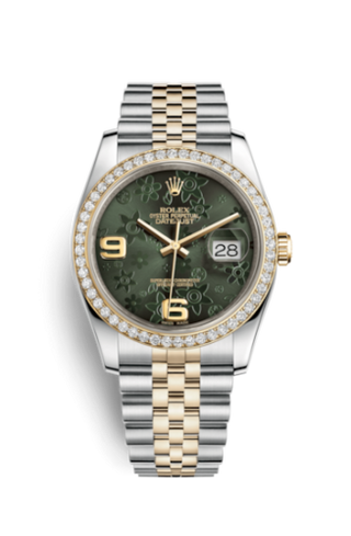 Rolex - 116243-0009  Datejust 36 Rolesor Yellow Diamond / Jubilee / Green Floral