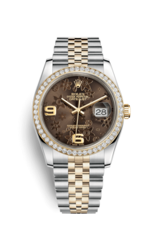 Rolex - 116243-0010  Datejust 36 Rolesor Yellow Diamond / Jubilee / Bronze Floral