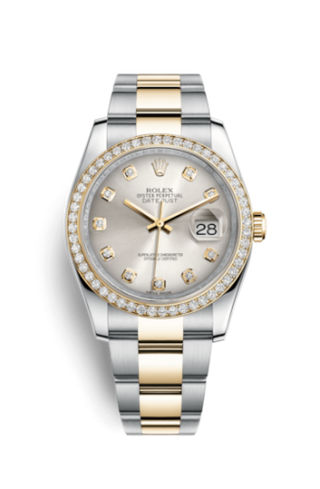 Rolex - 116243-0012  Datejust 36 Rolesor Yellow Diamond / Oyster / Silver Diamond