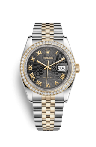 Rolex - 116243-0014  Datejust 36 Rolesor Yellow Diamond / Jubilee / Black Computer Roman