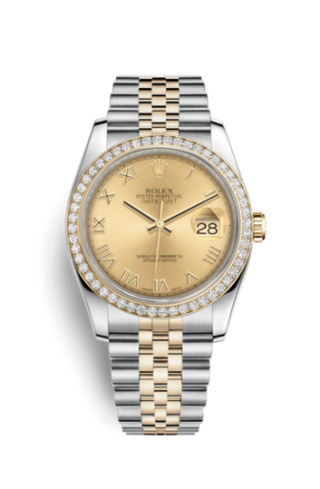 Rolex - 116243-0019  Datejust 36 Rolesor Yellow Diamond / Jubilee / Champagne Roman