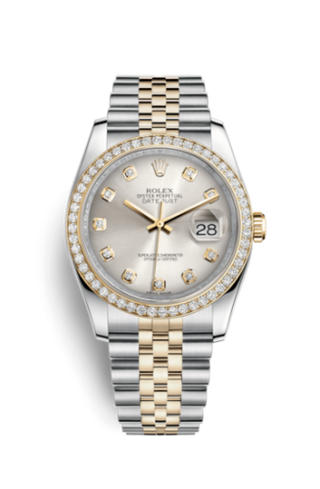 Rolex - 116243-0022  Datejust 36 Rolesor Yellow Diamond / Jubilee / Silver Diamond